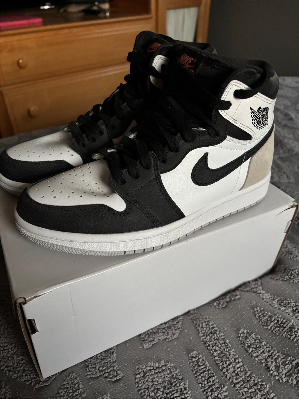 Nike Air Jordan 1 Mid – Black, White & Grey Women’s Sneakers